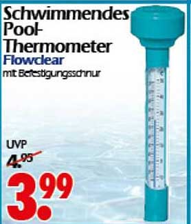 Schwimmendes Pool-Thermometer Flowclear mit Befestigungs schnur