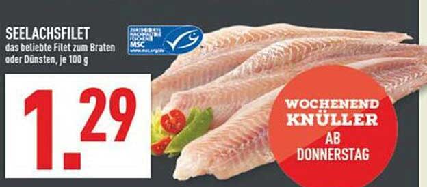 SEELACHSFILET das beliebte Filet zum Braten oder Dünstem, je 100 g