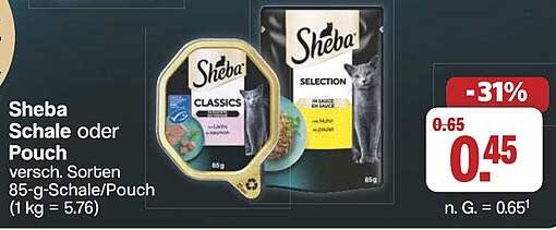Sheba Schale oder Pouch verschiedene Sorten 85-g-Schale/Pouch