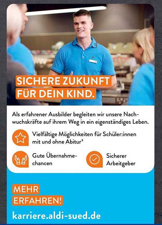 Sichere Zukunft für dein Kind – Ausbildung bei Aldi Süd