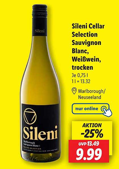 Sileni Cellar Selection Sauvignon Blanc, Weißwein, trocken 0,75 l
