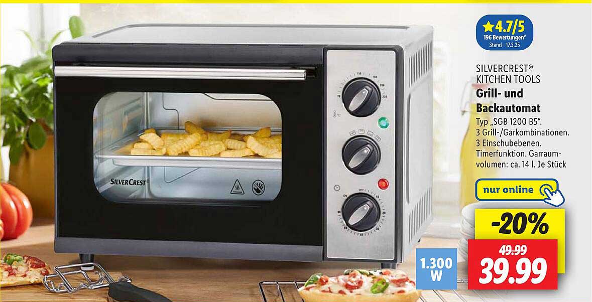SILVERCREST® Grill- und Backautomat SGB 1200 B5
