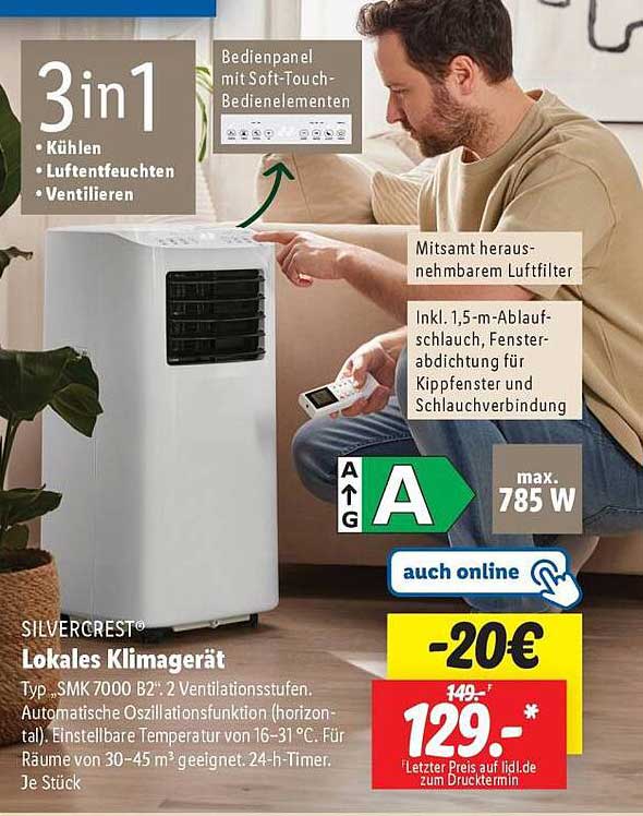 SILVERCREST® Lokales Klimagerät Typ SMK 7000 B2