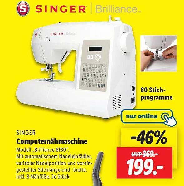 SINGER Computernähmaschine Modell „Brilliance 6180“