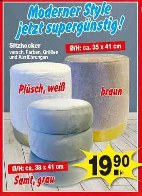 Sitzhocker in modernem Stil – jetzt supergünstig!