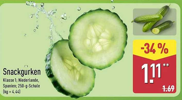 Snackgurken Klasse 1, Spanien, 250-g-Schale