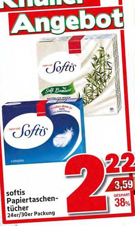 softis Papiertaschentücher 24er/30er Packung