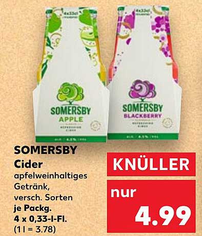 SOMERSBY Cider – Apfel- und Brombeer-Genuss im praktischen Paket