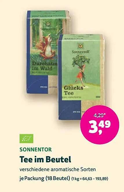 SONNENTOR Tee im Beutel - verschiedene aromatische Sorten