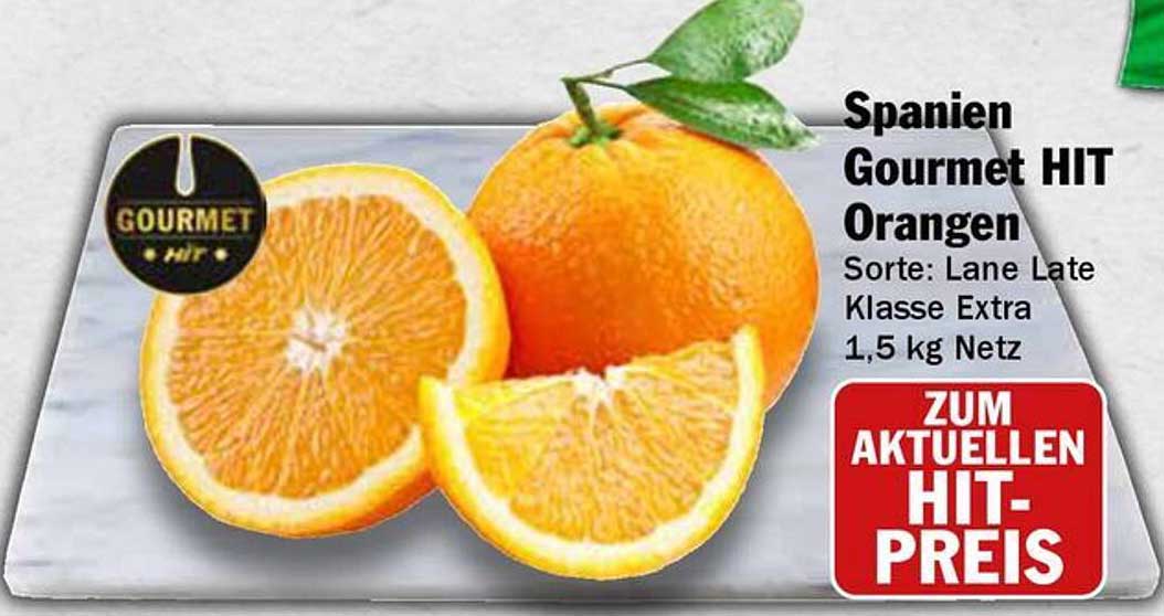 Spanien Gourmet HIT Orangen Sorte: Lane Late Klasse Extra 1,5 kg Netz
