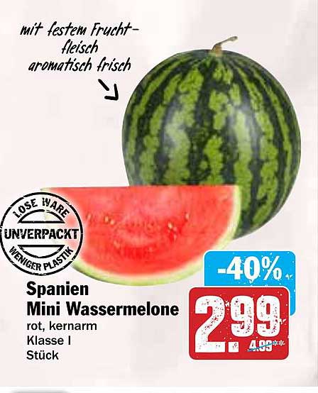 Spanien Mini Wassermelone rot, kernarm Klasse I