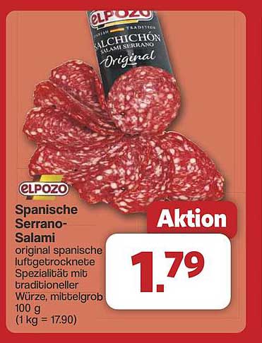 Spanische Serrano-Salami - Original spanische luftgetrocknete Spezialität