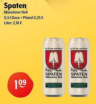 Spaten Münchner Hell 0,5 l Dose + Pfand 0,25 €