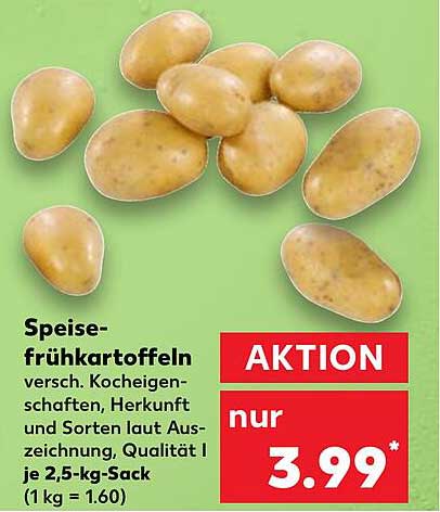 Speisefrühkartoffeln, 2,5-kg-Sack