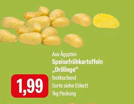 Speisefrühkartoffeln „Drillinge“ 1kg Packung