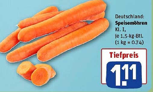 Speisemöhren Kl. I, je 1,5-kg-Btl.