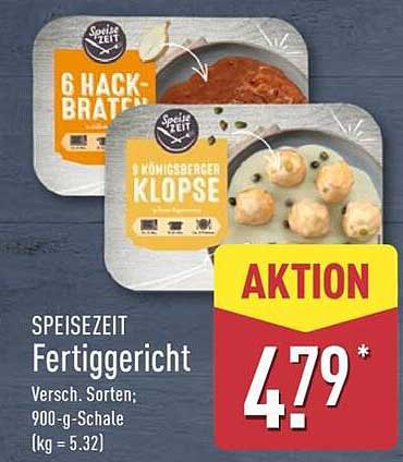 SPEISEZEIT Fertiggericht – 6 Hackbraten oder 9 Königsberger Klopse
