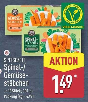 SPEISEZEIT Spinat-/Gemüsestäbchen