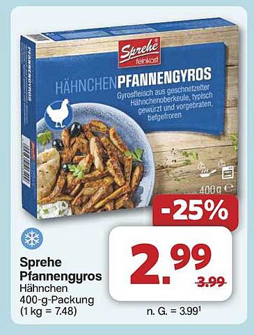 Sprehe Pfannengyros Hähnchen 400-g-Packung