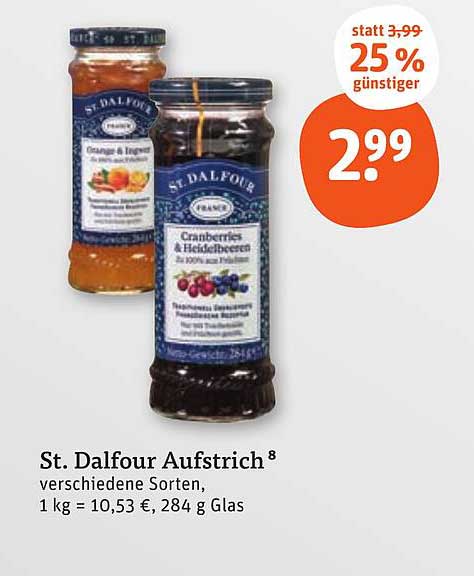 St. Dalfour Aufstrich - verschiedene Sorten