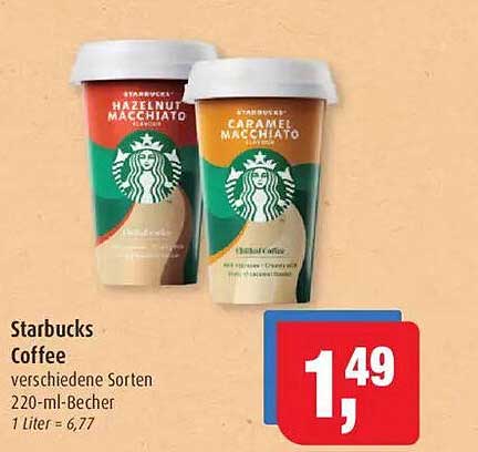 Starbucks Coffee verschiedene Sorten 220-ml-Becher