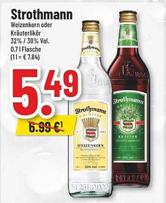 Strothmann Weizenkorn oder Kräuterlikör 0,7l