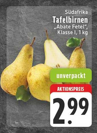 Südafrika Tafelbirnen "Abate Fetel" Klasse I, 1 kg