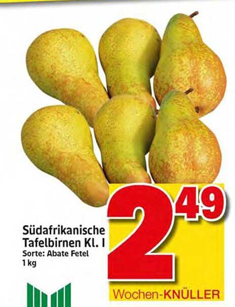 Südafrikanische Tafelbirnen Kl. I Sorte: Abate Fetel 1 kg