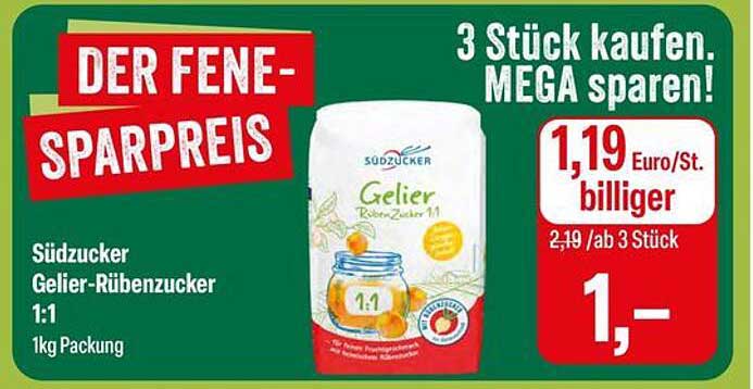 Südzucker Gelier-Rübenzucker 1:1 1kg Packung