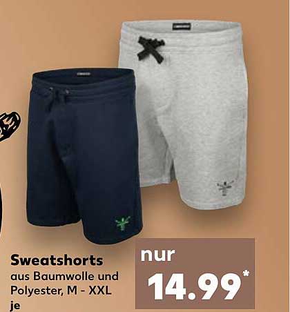 Sweatshorts aus Baumwolle und Polyester, M - XXL je
