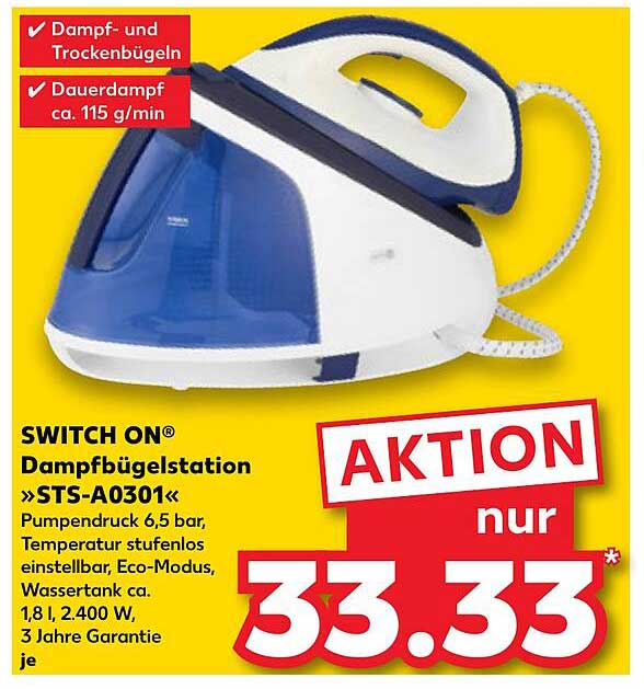 SWITCH ON® Dampf bügelstation »STS-A0301«