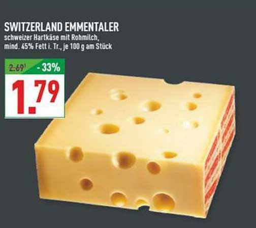 SWITZERLAND EMMENTALER - Schweizer Hartkäse mit Rohmilch