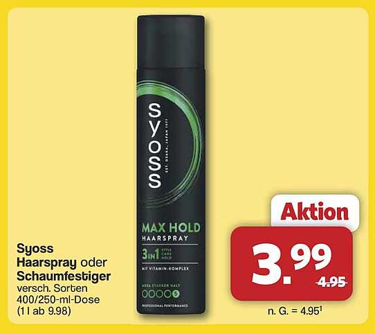 Syoss Haarspray oder Schaumfestiger 400/250-ml-Dose