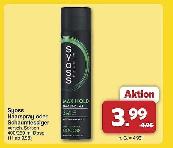 Syoss Haarspray oder Schaumfestiger 400/250 ml-Dose