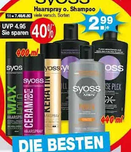 SYOSS Haarspray oder Shampoo - verschiedene Sorten