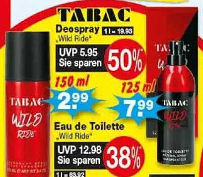 TABAC Deospray Wild Ride 150 ml und Eau de Toilette Wild Ride 125 ml