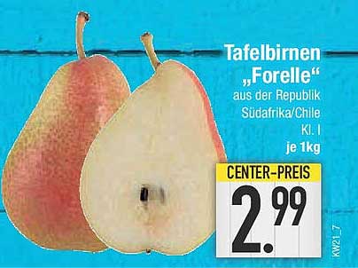 Tafelbirnen "Forelle" aus der Republik Südafrika/Chile