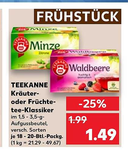 TEEKANNE Kräuter- oder Früchte-Tee-Klassiker