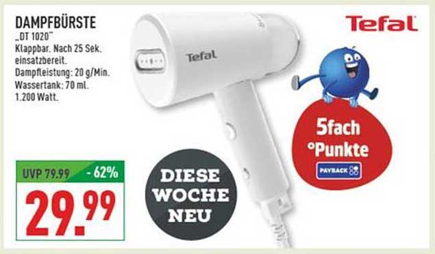 Tefal Dampfbusrtte DT 1020 - Klappbare Dampfleistung für jeden Bedarf