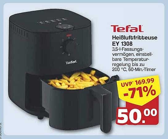 Tefal Heißluftfritteuse EY 1308 - 3,5 l für nur 50,00 €