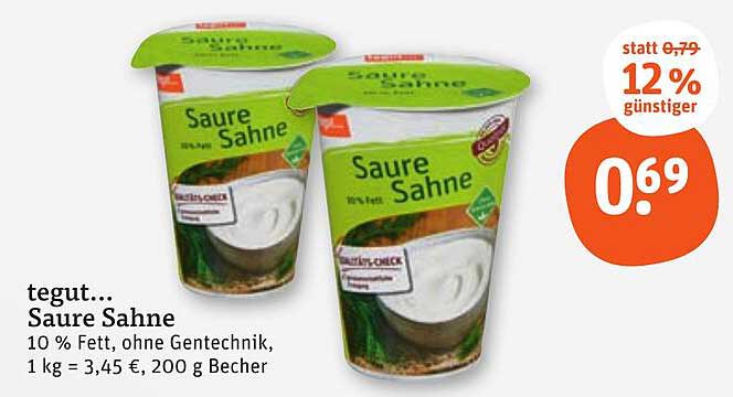 tegut... Saure Sahne 200 g Becher
