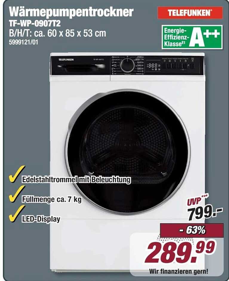 TELEFUNKEN Wärmepumpentrockner TF-WP-0907T2