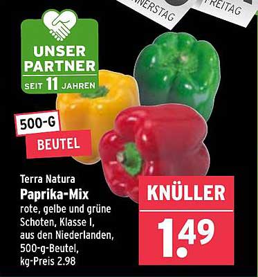 Terra Natura Paprika-Mix 500-g Beutel