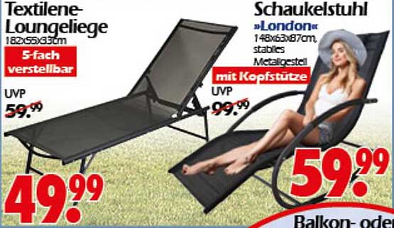 Textilene-Loungeliege und Schaukeltuhl – Entspannung pur!