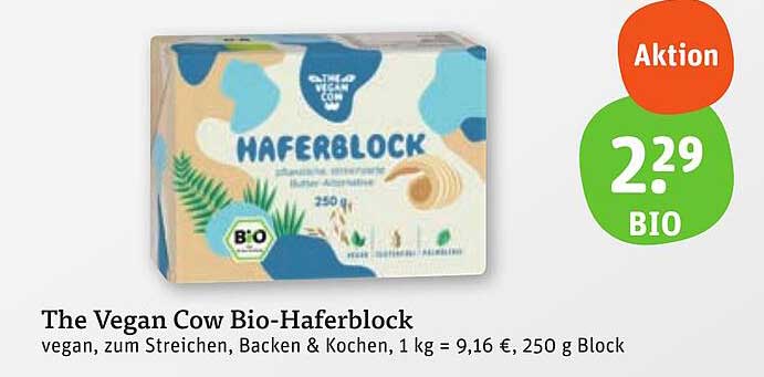 The Vegan Cow Bio-Haferblock 250 g
