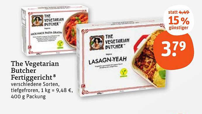 The Vegetarian Butcher Fertiggericht 400 g - Lasagn-Yeah und Hochhack Pasta Gratin