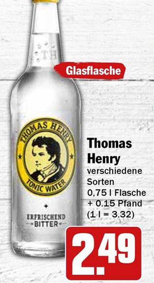 Thomas Henry Tonic Water 0,75 l Flasche
