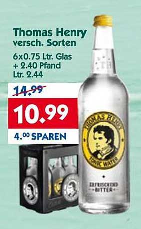 Thomas Henry Tonic Water 6x0,75 Ltr. - Vielfalt im Geschmack