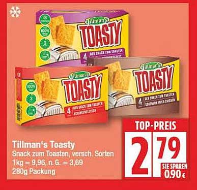 Tillman's Toasty - Snack zum Toasten, versch. Sorten