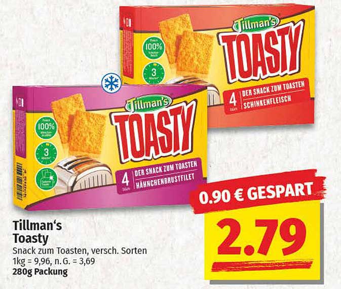 Tillman's Toasty - Snack zum Toasten, verschiedene Sorten